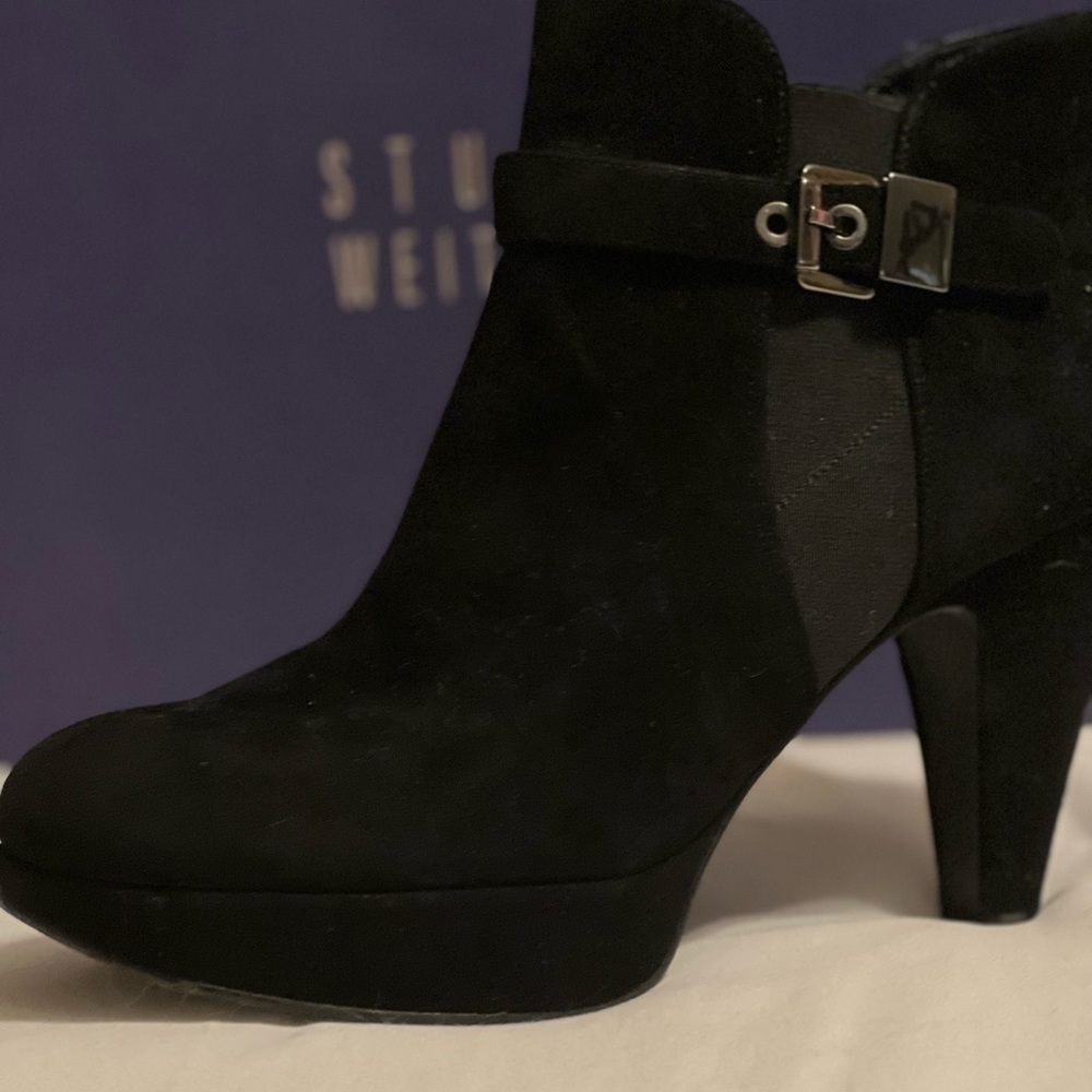 New Stuart Weitzman black suede Subside boots